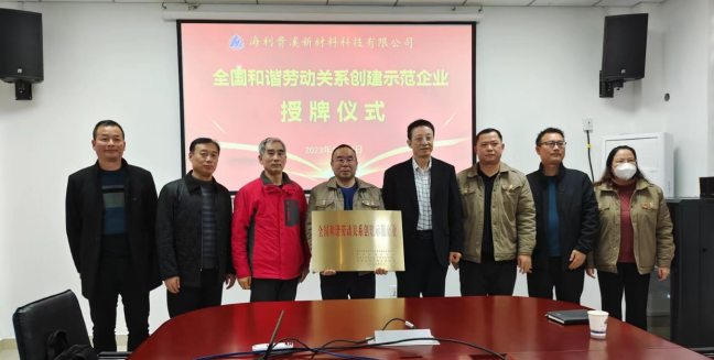 海利貴溪新材料科技有限公司 舉行“全國和諧勞動關系創(chuàng)建示范企業(yè)”授牌儀式